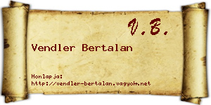 Vendler Bertalan névjegykártya