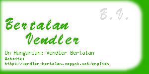 bertalan vendler business card